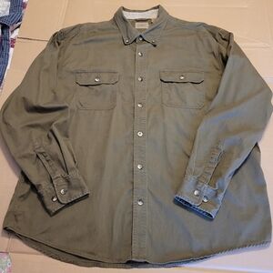 Schmidt Men's Button Down Shirt - Olive Green Sz. 2X